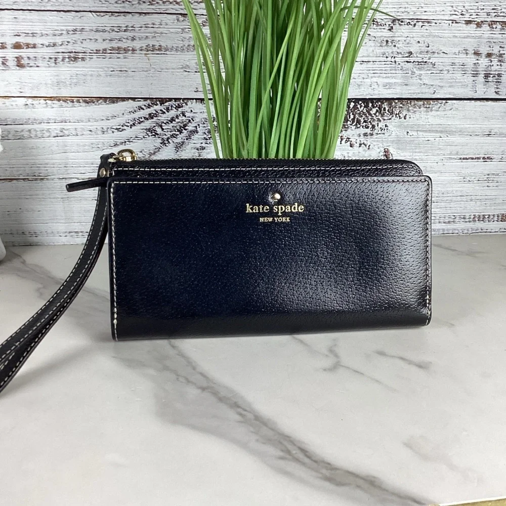 Kate Spade New York Grand Street Layton Large Continental Black Leather Wallet